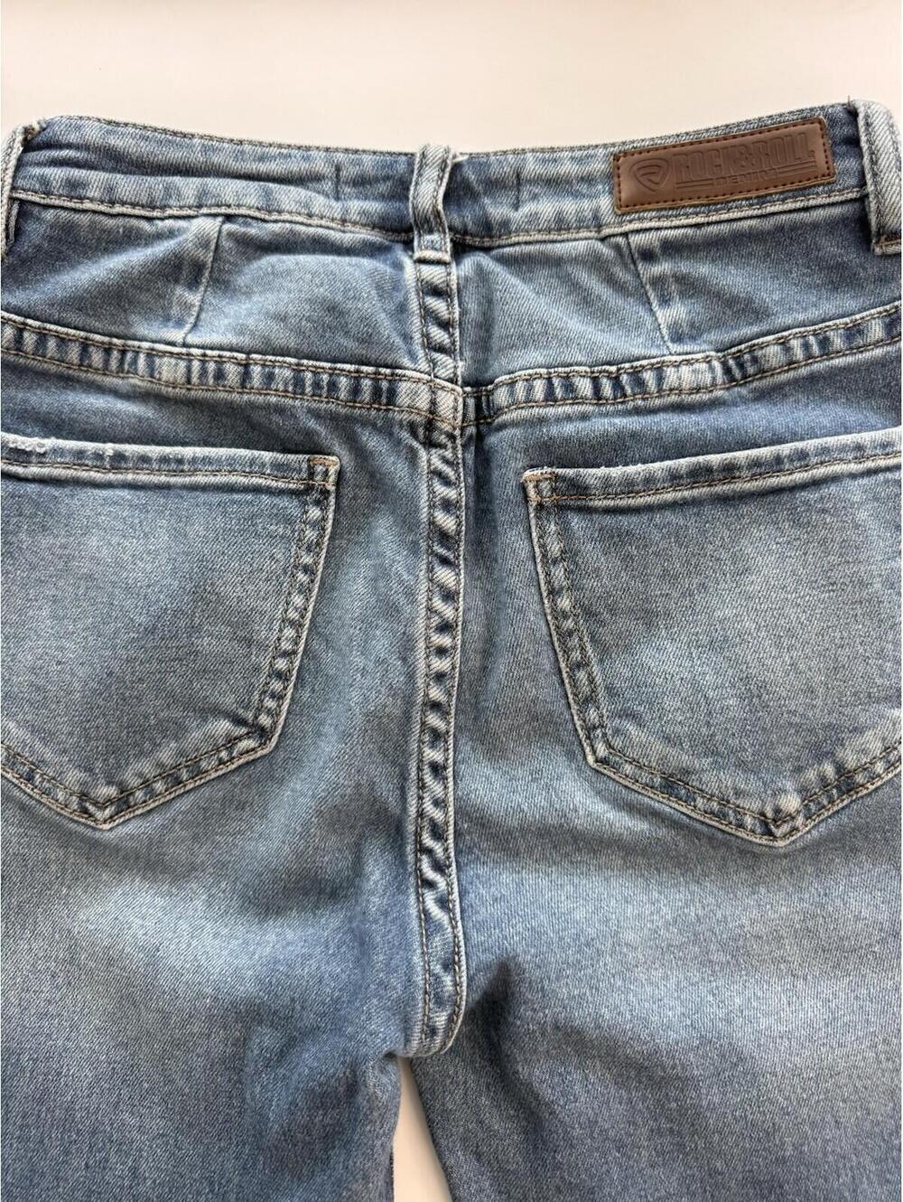 Rock & Roll Denim Women’s Trousers High Rise Flared Size 26x32 - Picture 6 of 8
